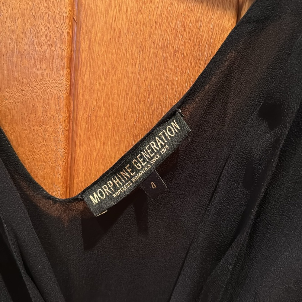 Morphine Generation 100% Silk Black Mini Dress //… - image 3